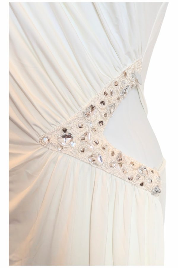 Jane Norman Cream One-Shoulder Evening Gown – UK Size 10