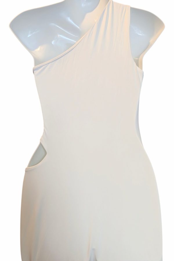 Jane Norman Cream One-Shoulder Evening Gown – UK Size 10