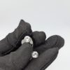 Gunmetal Double Ball Stud Earrings with Crystal Front