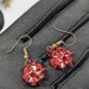 Red Metallic Bow Drop Earrings – Novelty Gift Style