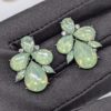 Green Bug Cluster Earrings with Acrylic Stones – Costume Jewellery