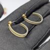 Goldtone Metal Half Hoop Earrings – Modern Minimalist Style