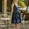 Louche Luxe Courtland Jacquard Floral Dress (c.2010s, Black & Blue) Louche Luxe Courtland Jacquard Floral Dress (c.2010s, Black & Blue)