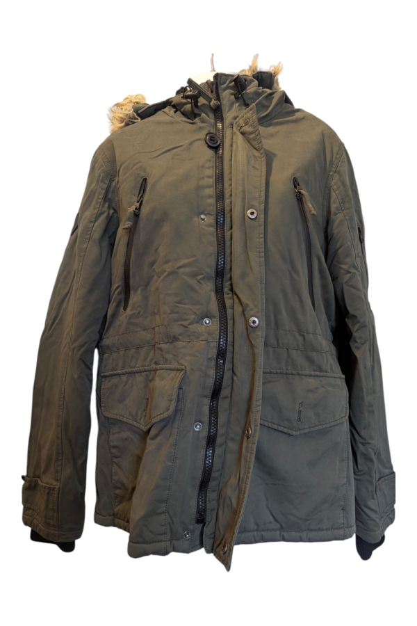 Next Khaki Quilted Winter Parka Jacket – UK Small, 2010s Next Khaki Quilted Winter Parka Jacket – UK Small, 2010s
