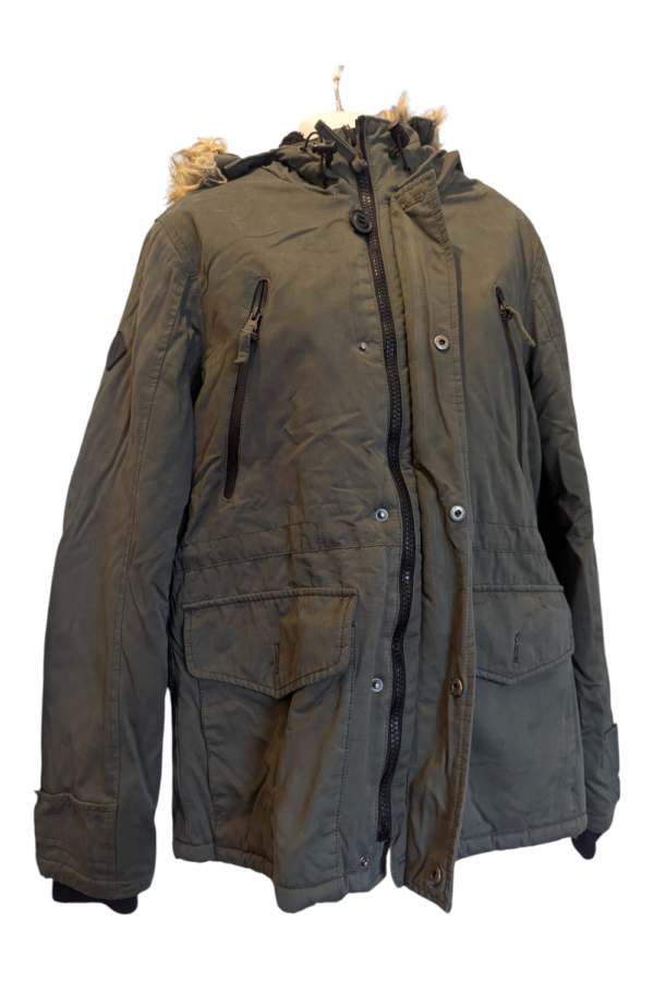Next Khaki Quilted Winter Parka Jacket – UK Small, 2010s Next Khaki Quilted Winter Parka Jacket – UK Small, 2010s