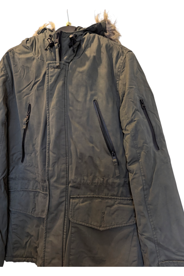 Next Khaki Quilted Winter Parka Jacket – UK Small, 2010s Next Khaki Quilted Winter Parka Jacket – UK Small, 2010s