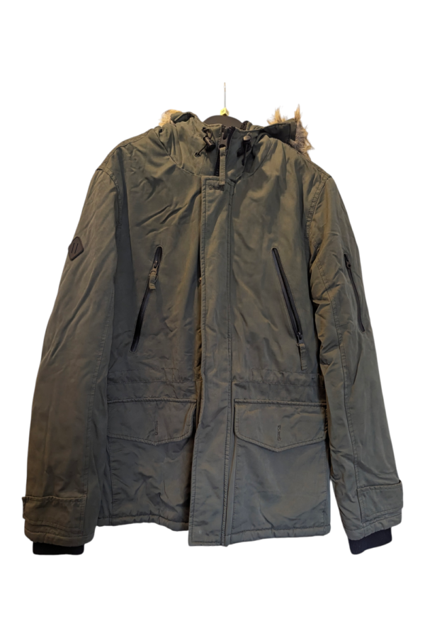 Next Khaki Quilted Winter Parka Jacket – UK Small, 2010s Next Khaki Quilted Winter Parka Jacket – UK Small, 2010s