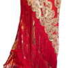 Flapper-Style Sequin Fringe Party Dress Red/Gold UK 8