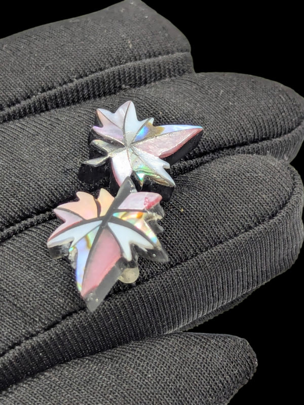 Faux Mother of Pearl Leaf Stud Earrings – Vintage Style Faux Mother of Pearl Leaf Stud Earrings – Vintage Style
