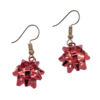 Red Metallic Bow Drop Earrings – Novelty Gift Style