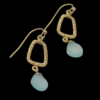 Gold-Tone Drop Earrings with Light Green Faux Stone