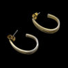 Goldtone Metal Half Hoop Earrings – Modern Minimalist Style