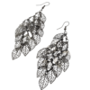 Gunmetal Layered Leaf Drop Earrings – Lightweight Statement Pair Gunmetal Layered Leaf Drop Earrings – Lightweight Statement Pair