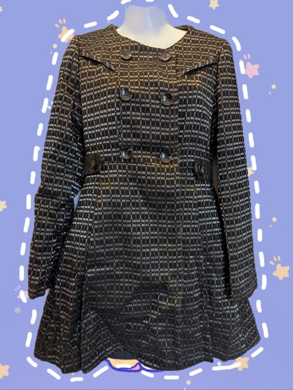 Marks & Spencer Black Double-Breasted Coat Dress UK 8