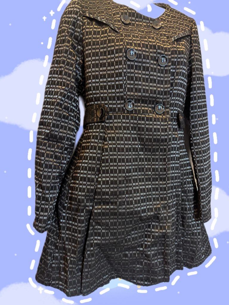 Marks & Spencer Black Double-Breasted Coat Dress UK 8