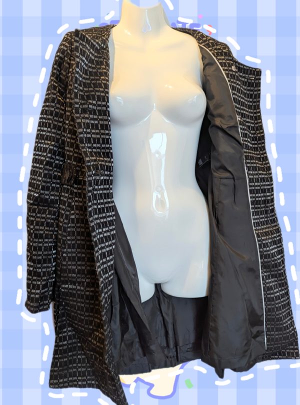 Marks & Spencer Black Double-Breasted Coat Dress UK 8