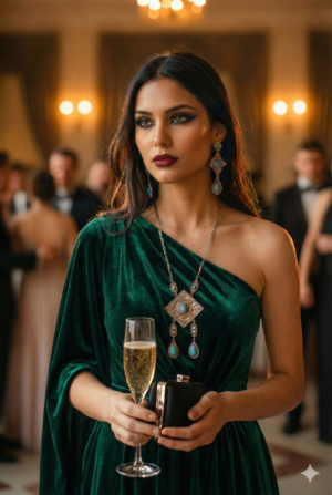 Egyptian Revival Scarab Pendant Necklace – Silver Tone, c.1970s Egyptian Revival Scarab Pendant Necklace – Silver Tone, c.1970s